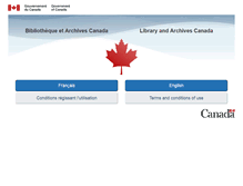 Tablet Screenshot of collectionscanada.gc.ca